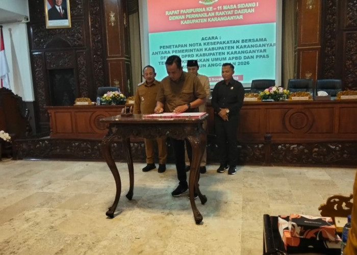 Nota Kesepakatan KUA–PPAS APBD  2026 Telah Tetapkan dan Ditandatangani DPRD dan Pemkab Karanganyar