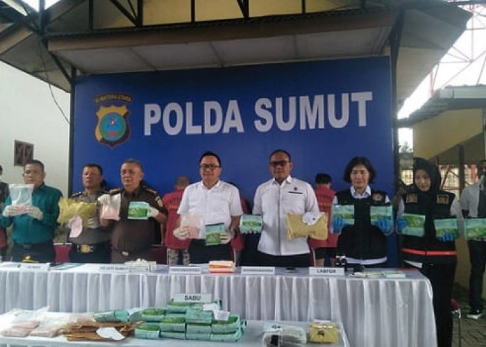 Polda Sumatera Utara Musnahkan Puluhan Kilogram Narkotika Hasil Tangkapan