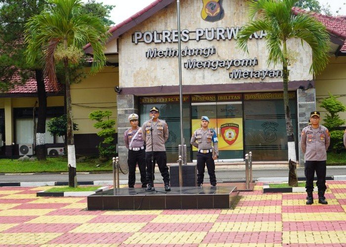 Wakapolres Purwakarta Pimpin Apel Pagi, Tekankan Waspada Investasi Bodong dan Judi Online