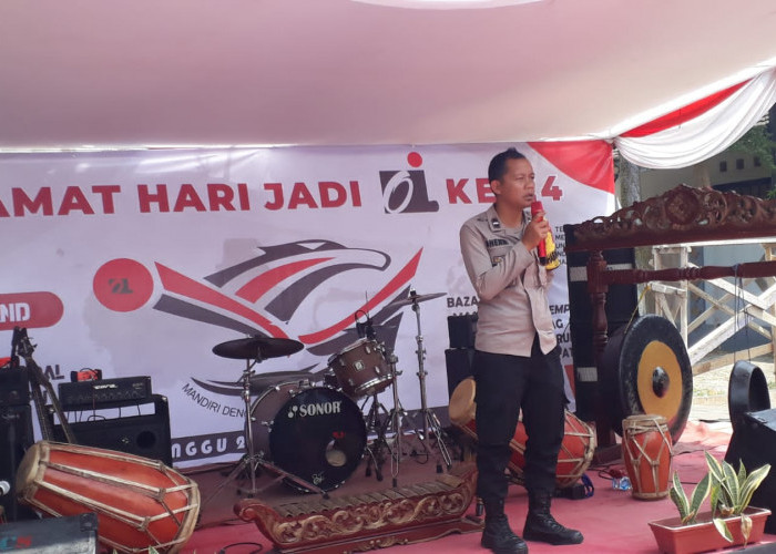 Sambutan Aipda Deni hendrayani, S.I.P Perwakilan Kapolsek Gunung Puyuh di Acara Ulang Tahun Oi ke 24 di Sukabumi