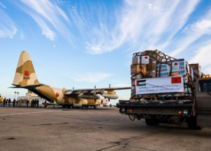 Two Moroccan Military Aircraft Carrying Humanitarian Aid for Palestinian Arrive at El Arich Airport