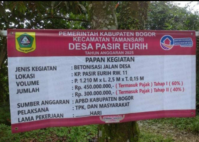 Pembangunan Betonisasi Jalan Desa Pasir Eurih Berjalan Sesuai RAB, Kades Raup Obay Pastikan Mutu dan Libatkan 