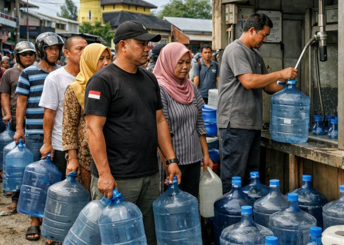 Warga Mulai Antre Air Galon, Bukan Lagi Antre Gas