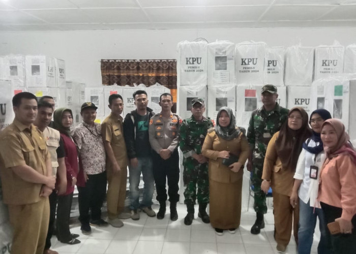 Polsek Bangun Solid Sinergi Pengawalan Logistik Pemilu 2024 di Gunung Maligas Dijaga Ketat