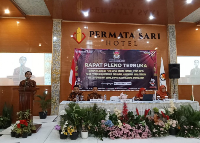 KPU Karanganyar Gelar Rapat Pleno Terbuka Penetapan DPT Pilkada 2024