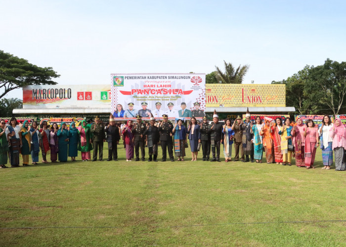 Kapolres Simalungun Hadiri Upacara Peringatan Hari Lahir Pancasila Tahun 2024 di Lapangan Koramil 