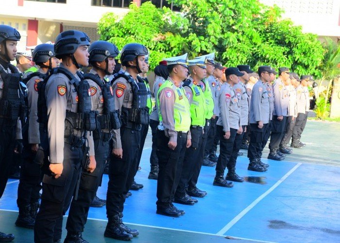 Polres Karanganyar Gelar Apel Kesiapan Pengamanan Pendadaran Warga Baru PSHT