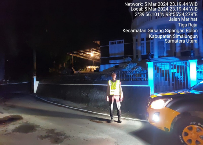 Polsek Parapat Gelar Blue Light Patrol, Jamin Keamanan Malam Hari di Simalungun