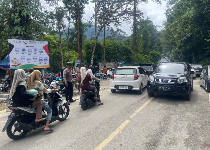 Sat Lantas Polres Agara Lakukan Pengaturan Arus Lalu lintas di Venue Cabang Olahraga Arung Jeram PON XXI