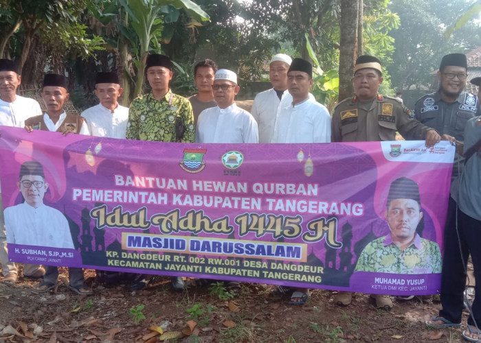 Masjid Darussalam Desa Dangdeur Kecamatan Jayanti Mendapat Bantuan Hewan Qurban dari Pemda kabupaten Tangerang