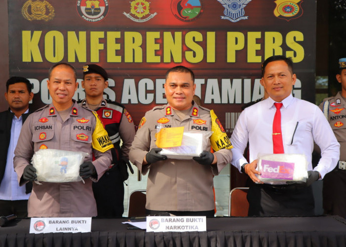 Polres Aceh Tamiang Berhasil Amankan Narkotika Jenis Kokain Seberat Dua Kilogram