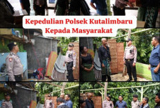 Polsek Kutalimbaru Berkunjung ke Korban Bencana Angin Puting Beliung