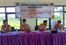 Kwartir Ranting Jayanti Gelar RAKERRAN di Aula Kecamatan Jayanti