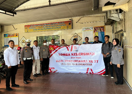 Dalam Rangka Sambut HUT Bhayangkara ke 77, Polres Karanganyar Adakan Lomba Kebersihan Mako