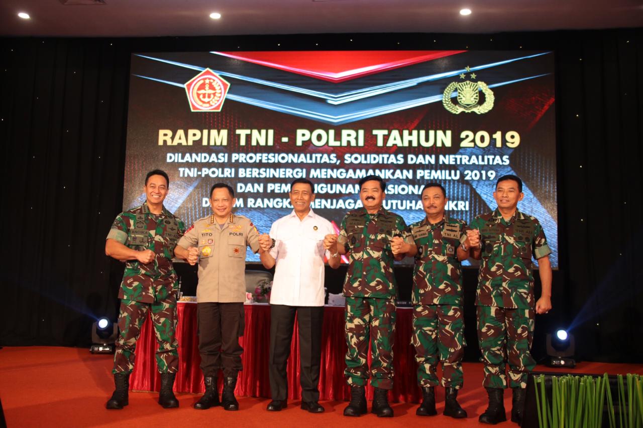 Kapolri Tito Karnavian, Buka Rapim TNI Polri di STIK-PTIK Sekaligus  Pembekalan oleh Menkopolhukam