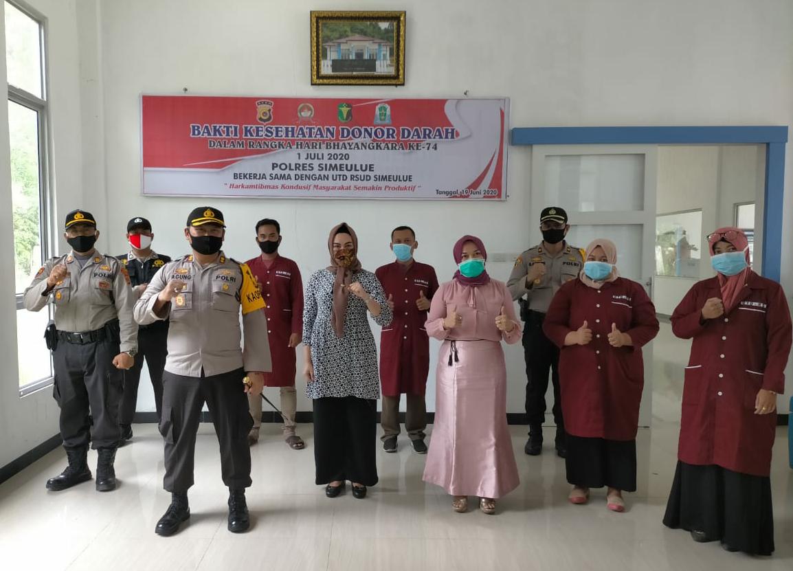 Hut Bhayangkara Ke-74 “Polres Simeulue Lakukan Aksi Donor Darah”