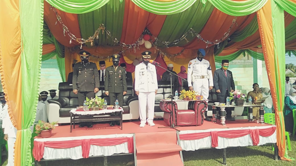 Simeulue : Pengibaran Bendera di HUT RI-75 Berlangsung di Kecamatan-Kecamatan.