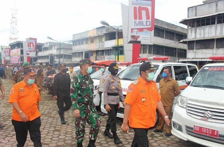 Kodim 0212/Tapsel Ikuti Apel Gelar Kesiapsiagaan Penanggulangan Bencana Alam Pada Pilkada Serentak TA 2020