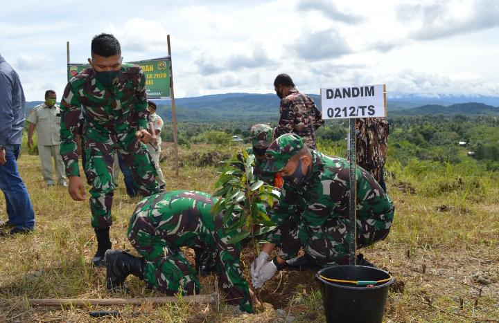 Pembinaan Lingkungan Hidup, Kodim 0212/Tapsel Gelar Penghijauan dengan Penanaman Pohon