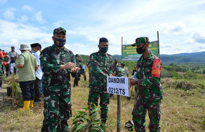 Pembinaan Lingkungan Hidup, Kodim 0212/Tapsel Gelar Penghijauan dengan Penanaman Pohon