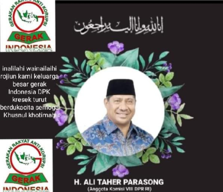 Anggota DPR RI Fraksi PAN H Ali Taher Parasong Tutup Usia