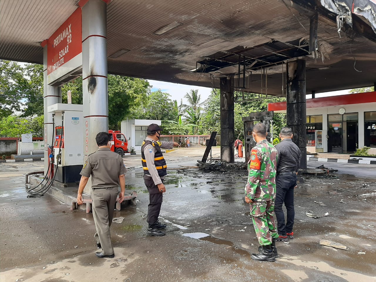 Pasca Terjadinya Kebakaran SPBU, Polsek Parung Dalami Kejadian Kebakaran Pom Bensin