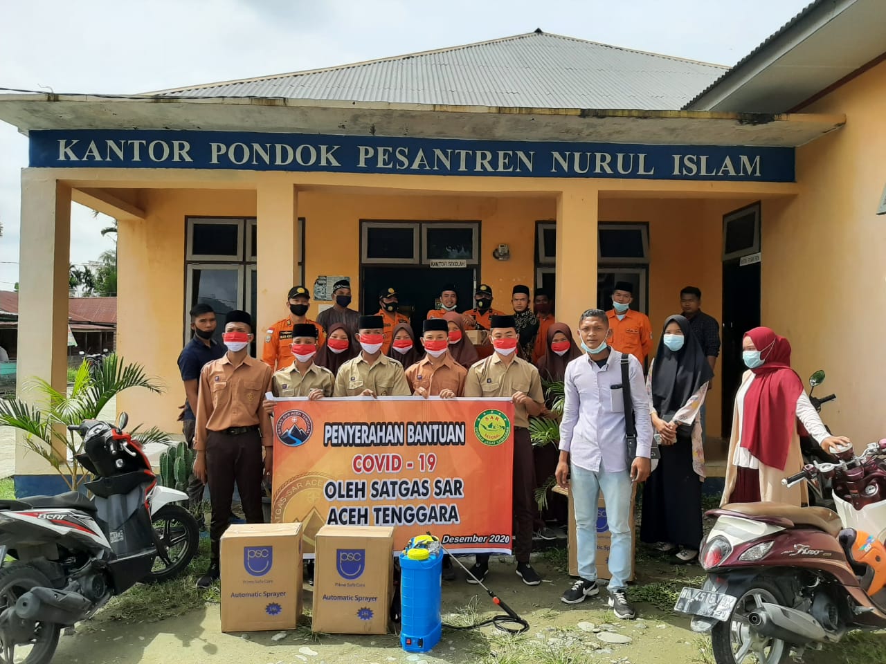 Satgas SAR Kutacane Salurkan Bantuan Pencegahan Covid 19 pada Sejumlah Pondok Pesantren Aceh Tenggara