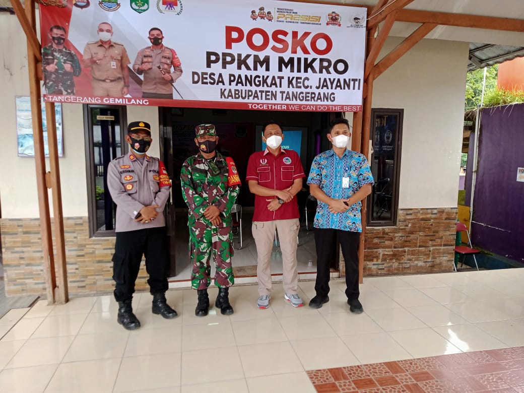 Camat Jayanti Pantau Langsung Acara Pembentukan Posko PPKM MIKRO tingkat Desa dan Kelurahan