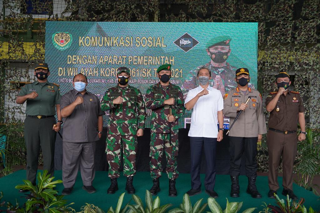 Silaturahmi Brigjen TNI Achmad Fauzi, Tingkatkan Sinergitas TNI POLRI Dan Forkopimda Wilayah Korem 061/Sk