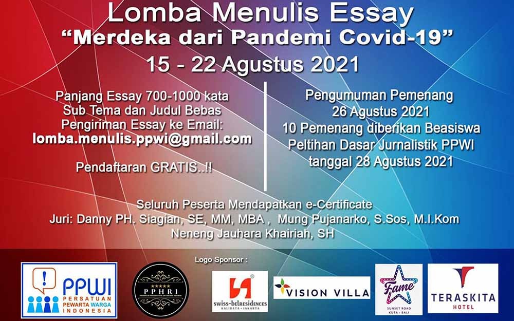 Pengumuman Pemenang Lomba Menulis Bertema “Merdeka dari Pandemi Covid-19”