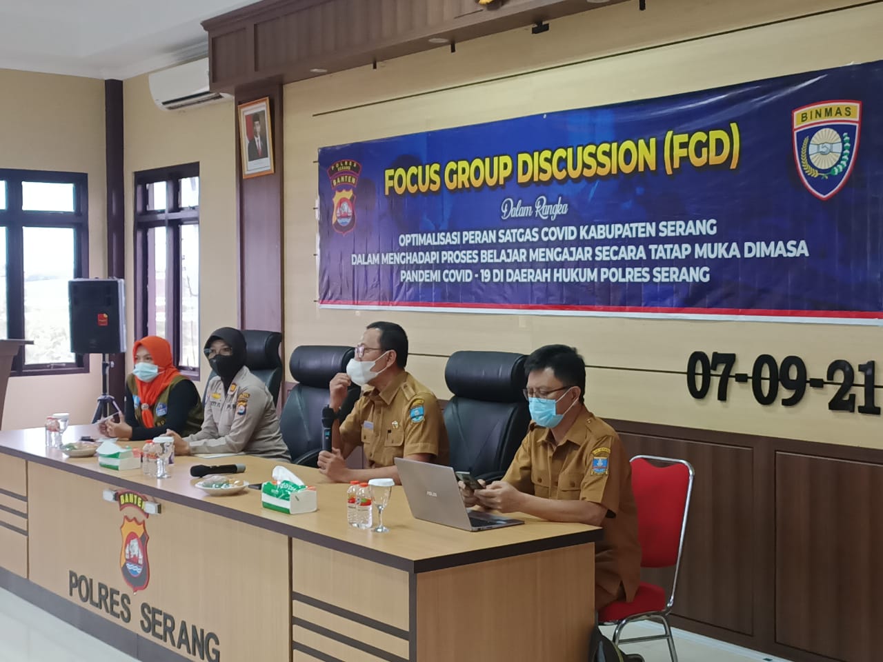 Hadapi Pembelarajan Tatap Muka, Polres Serang Polda Banten Gelar FGD Bersama Forkofimda