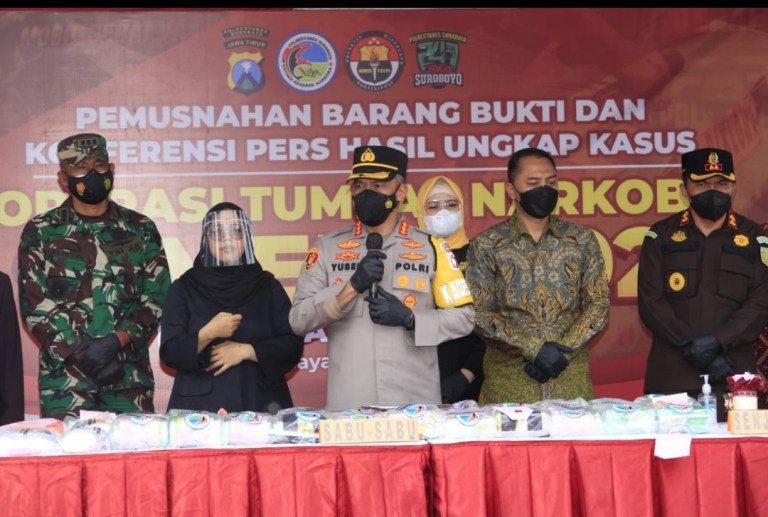 Hasil Ungkap Kasus Operasi Tumpas Narkoba Semeru 2021 Polrestabes Surabaya