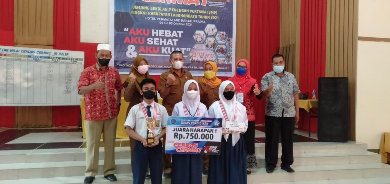 Plt. Kadis Pendidikan Labuhanbatu Tutup Perlombaan Cerdas Cermat Tingkat SLTP se-Kabupaten Labuhanbatu