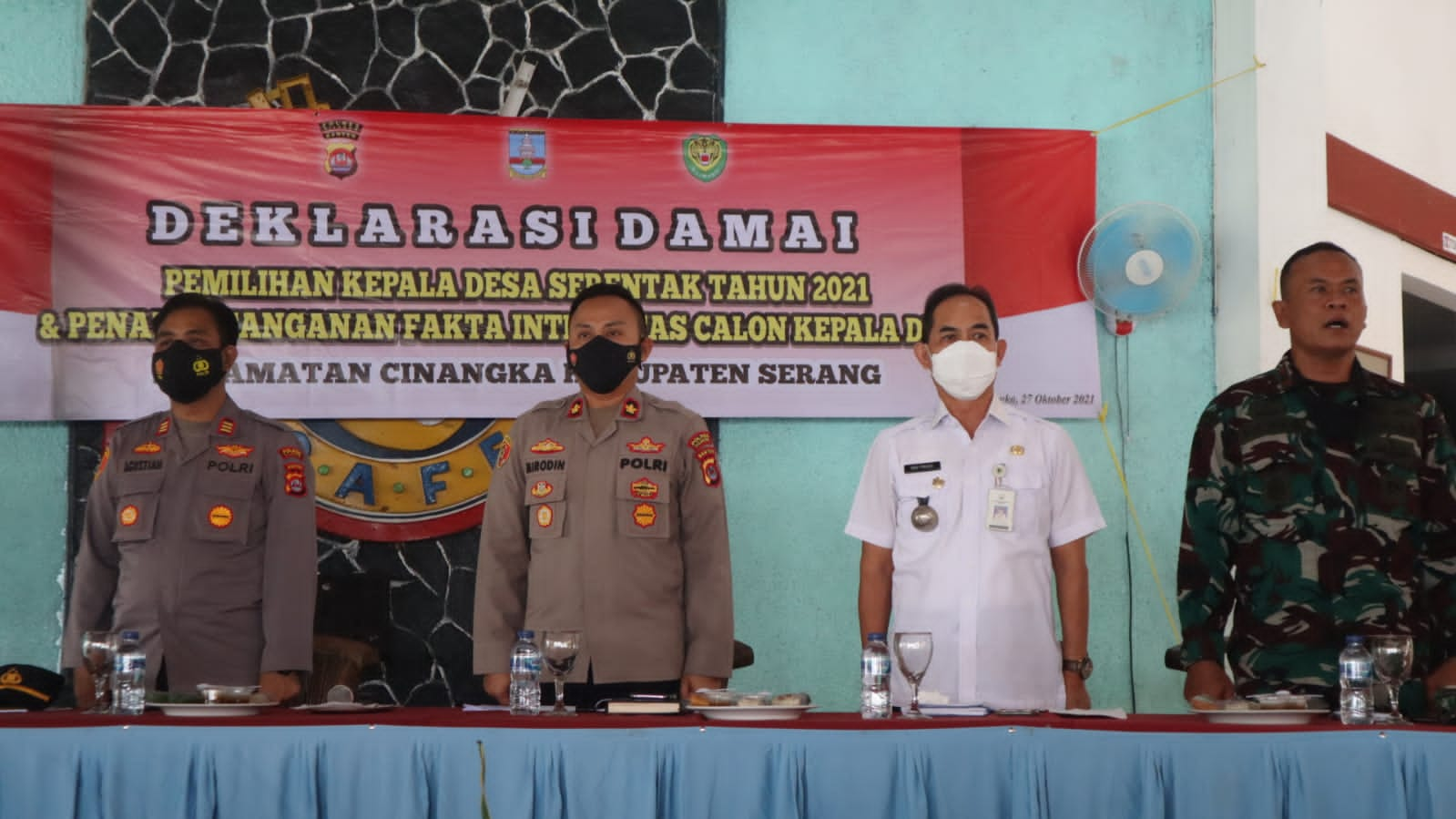 Polres Cilegon Polda Banten Berikan Himbaun kepada Calon Kepala Desa Kecamatan Cinangka Tahun 2021