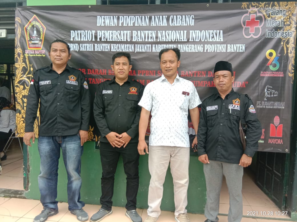 Donor darah bersama PPBNI Satria Banten Jayanti dan PMI Kabupaten Tangerang di Hari Sumpah Pemuda