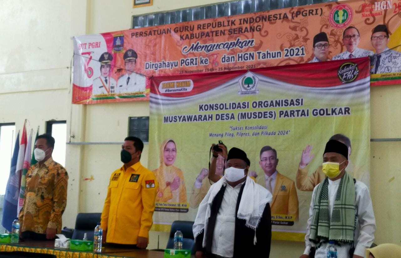 Camat Jawilan Hadiri Konsolidasi Musdes Partai Golkar di Gedung PGRI Cabang Jawilan