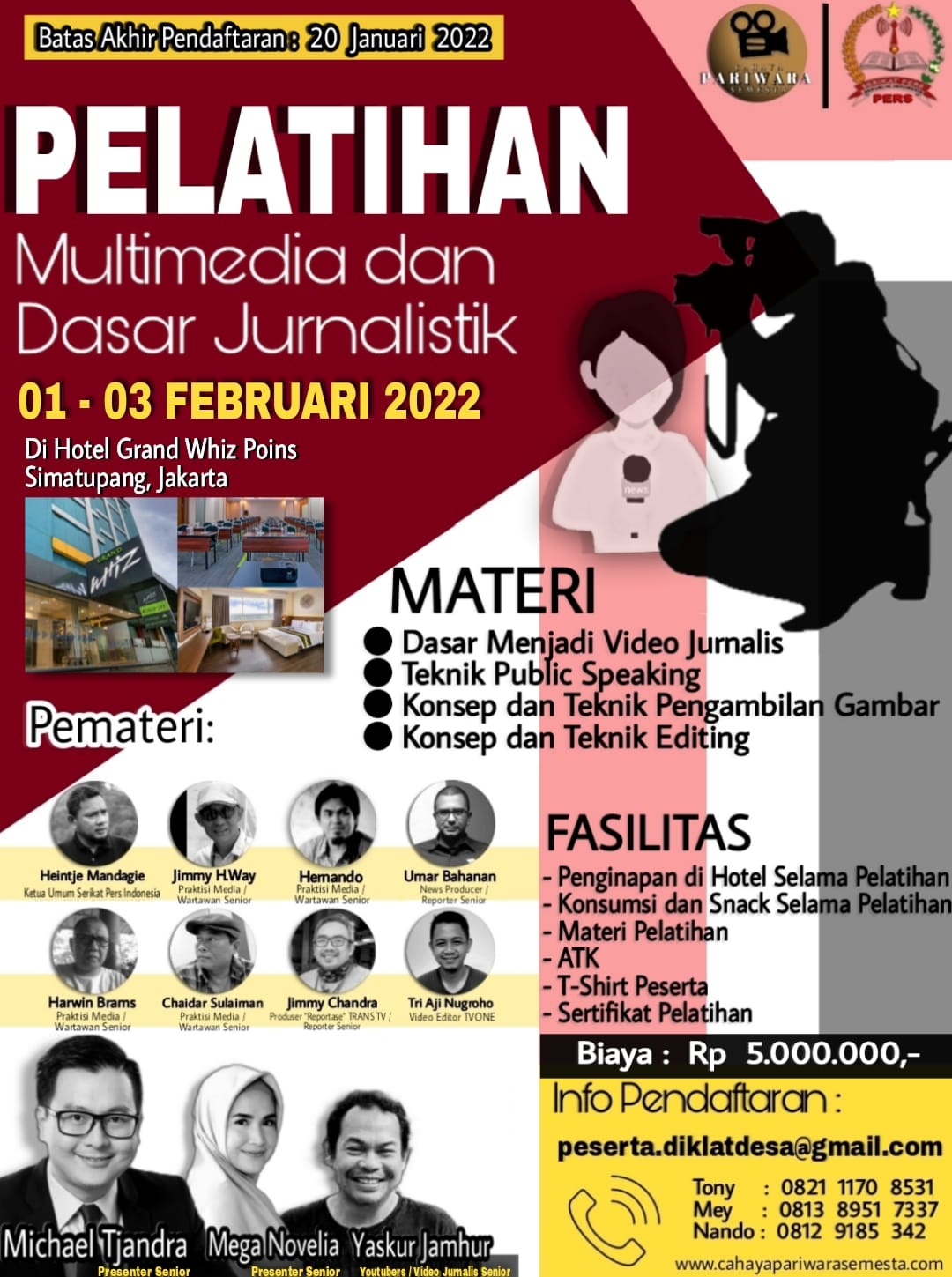 Ayo Daftar ! Pelatihan Video Jurnalistik & Multimedia Segera Ditutup