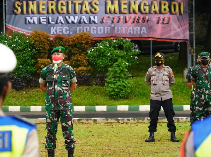 Danrem 061/SK Pimpin Langsung Kegiatan Gelar Apel Tiga Pilar Mengabdi Melawan COVID-19 di Bogor