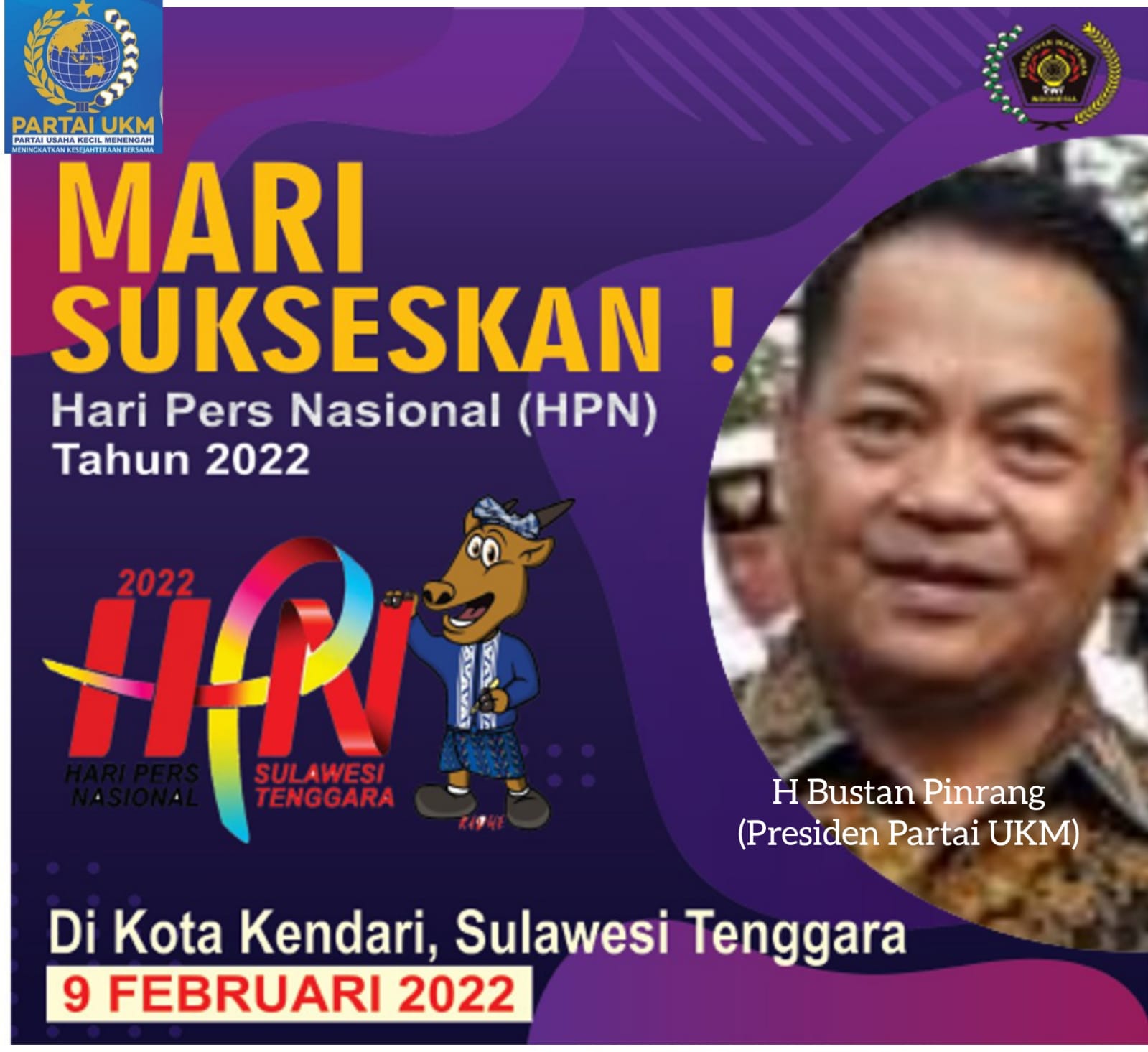 Selamat HPN 2022, Hadir Untuk Pahlawan Pena! Presiden Partai UKM Sampaikan