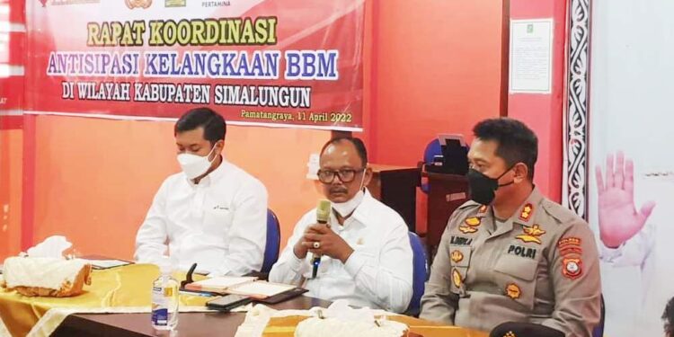 Antisipasi Kelangkaan BBM, Wabup Simalungun dan Kapolres Serta PT. Pertamina Gelar Rakor