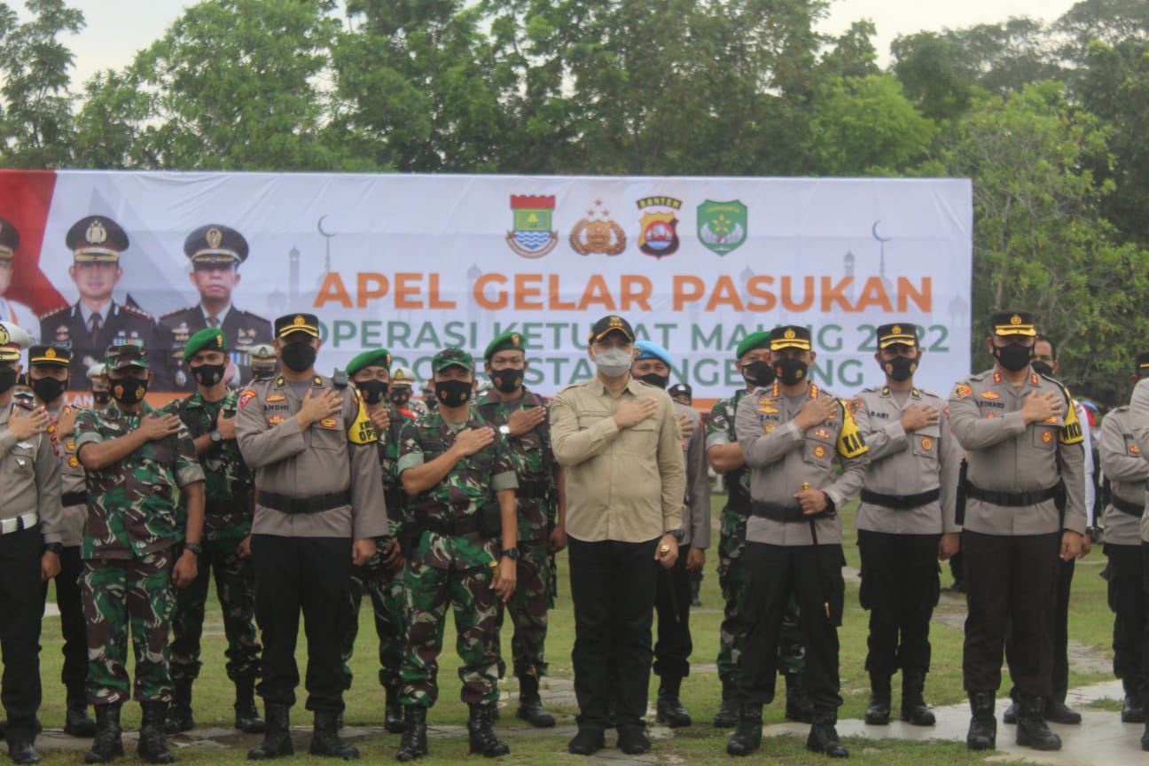 Dandim 0510/Trs dan Forkopimda Hadiri Apel Gelar Pasukan Pengamanan Idul Fitri 1443 H Dalam Rangka Operasi Ket