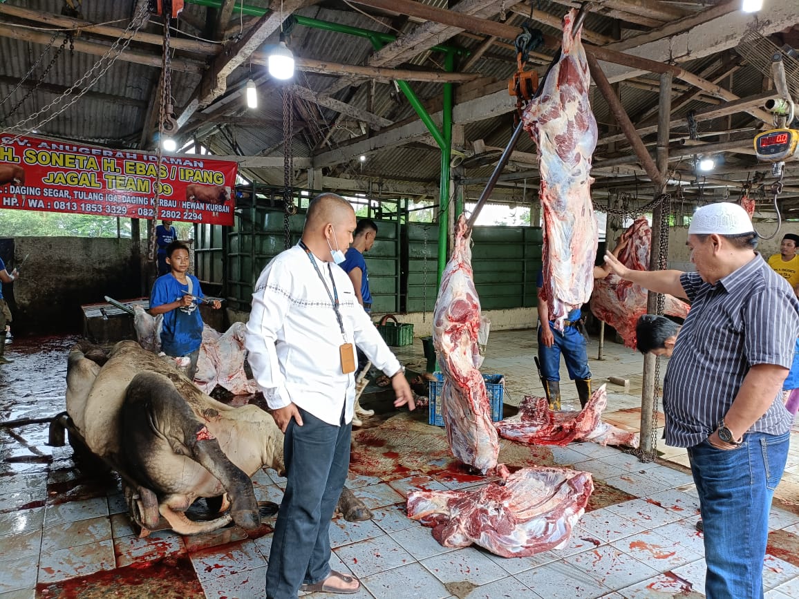 Menjelang Hari Raya Idul Fitri, Potongan Sapi Ramai di Rumah Potong Hewan (RPH) Soneta H.Ebas Cisoka