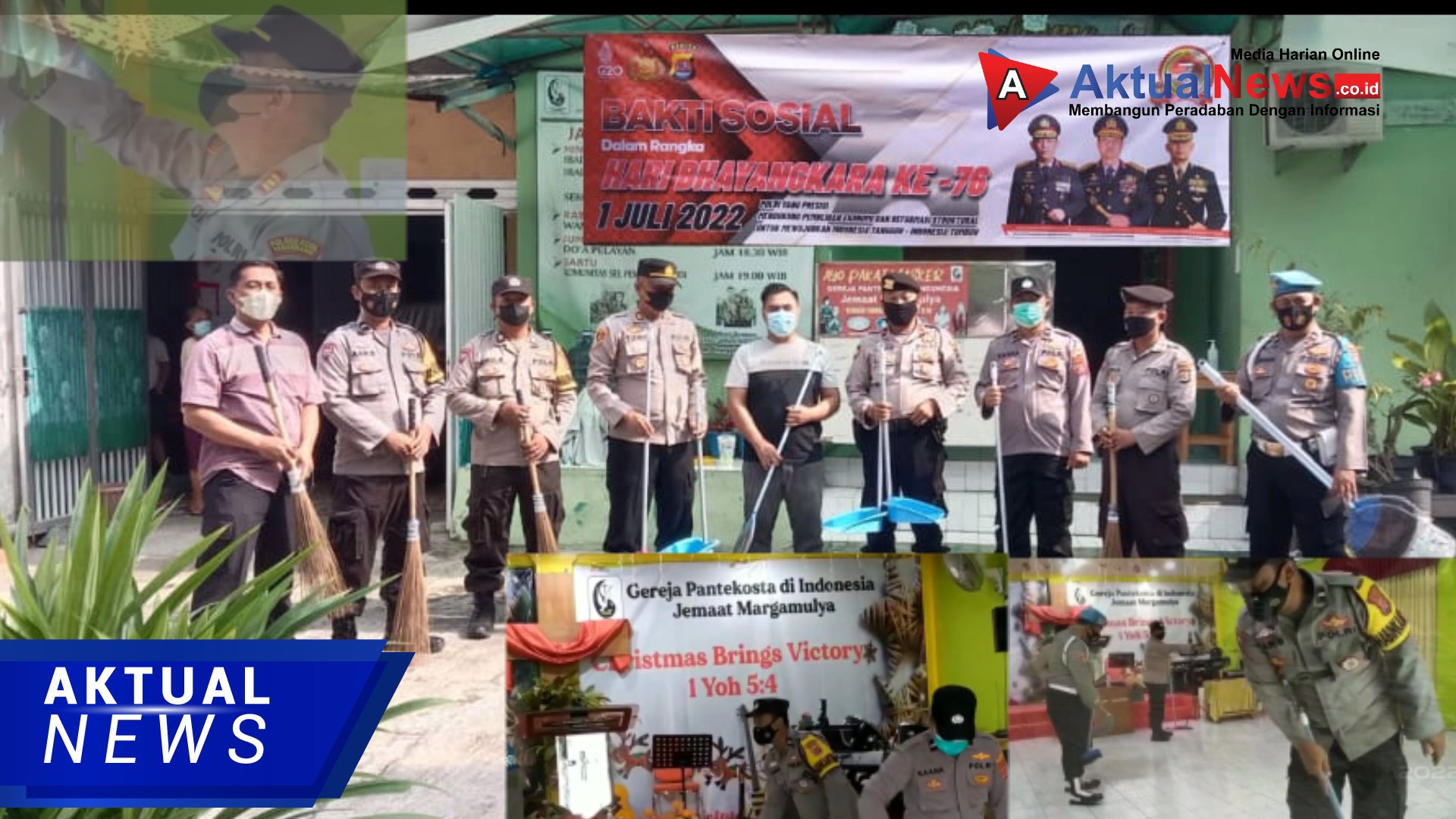 Polsek Mauk Laksanakan Giat Bakti Sosial di Gereja Pantekosta di Indonesia Dalam Rangka HUT Bhayangkara ke 76