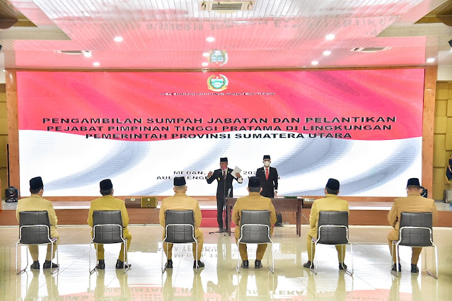 Gubernur Lantik 11 Kepala OPD Pemprov Sumut