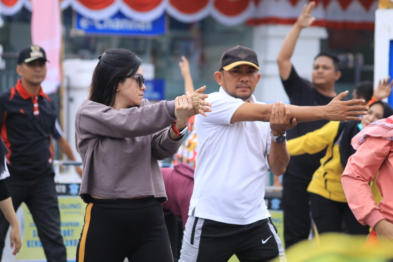 Hari Bebas Kendaraan Bermotor (HBKB) alias Car Free Day (CFD) kembali digelar di Bundaran Simpang 6 Kota Ranta