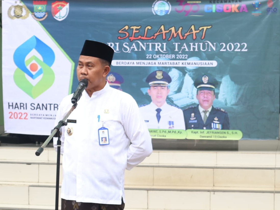 Peringati Hari Santri, Camat Cisoka Menjadi Pembina Upacara