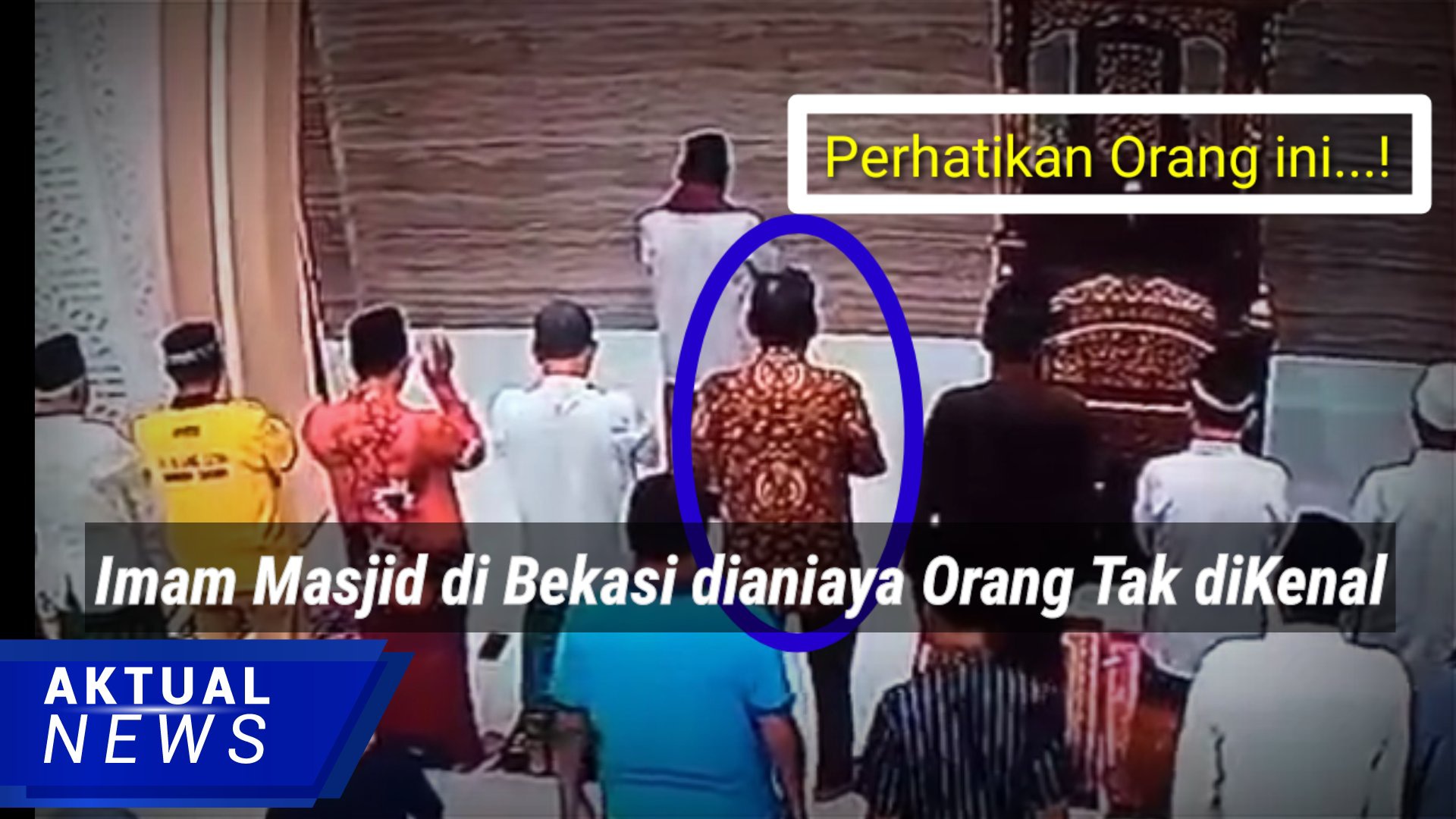 Imam Masjid yang Sedang Sholat di Bekasi Dianiaya Orang Tidak Dikenal