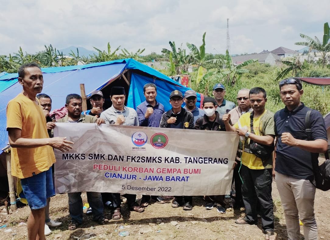 MKKS dan FK2S SMKS Kabupaten Tangerang Salurkan Bantuan ke 5 Titik Terkena Gempa di Cianjur Jawa Barat