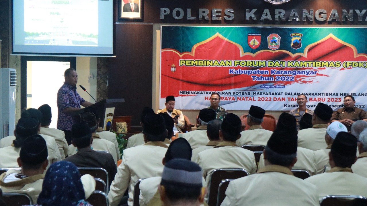 Terima Kasih Sudah Menjaga Kesejukan dan Kenyamanan di Masyarakat pada Forum Dai Kamtibmas Karanganyar   