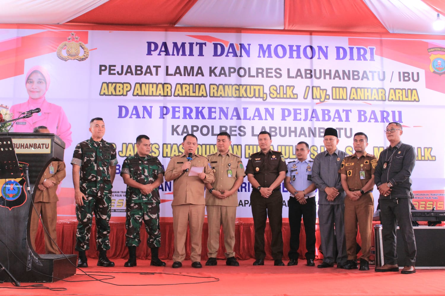 Bupati Labuhanbatu Hadiri Pisah Sambut Kapolres Labuhanbatu